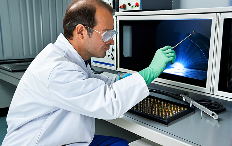 강재의 용접 결함 진단법 - Radiographic Welding Inspection**
"A quality control technician in a professional setting, examinin...