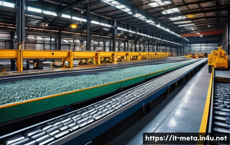 금속재료 재활용 기술 - **AI-Powered Metal Sorting in Italy**
"A highly detailed, wide-angle shot inside a state-of-the-...