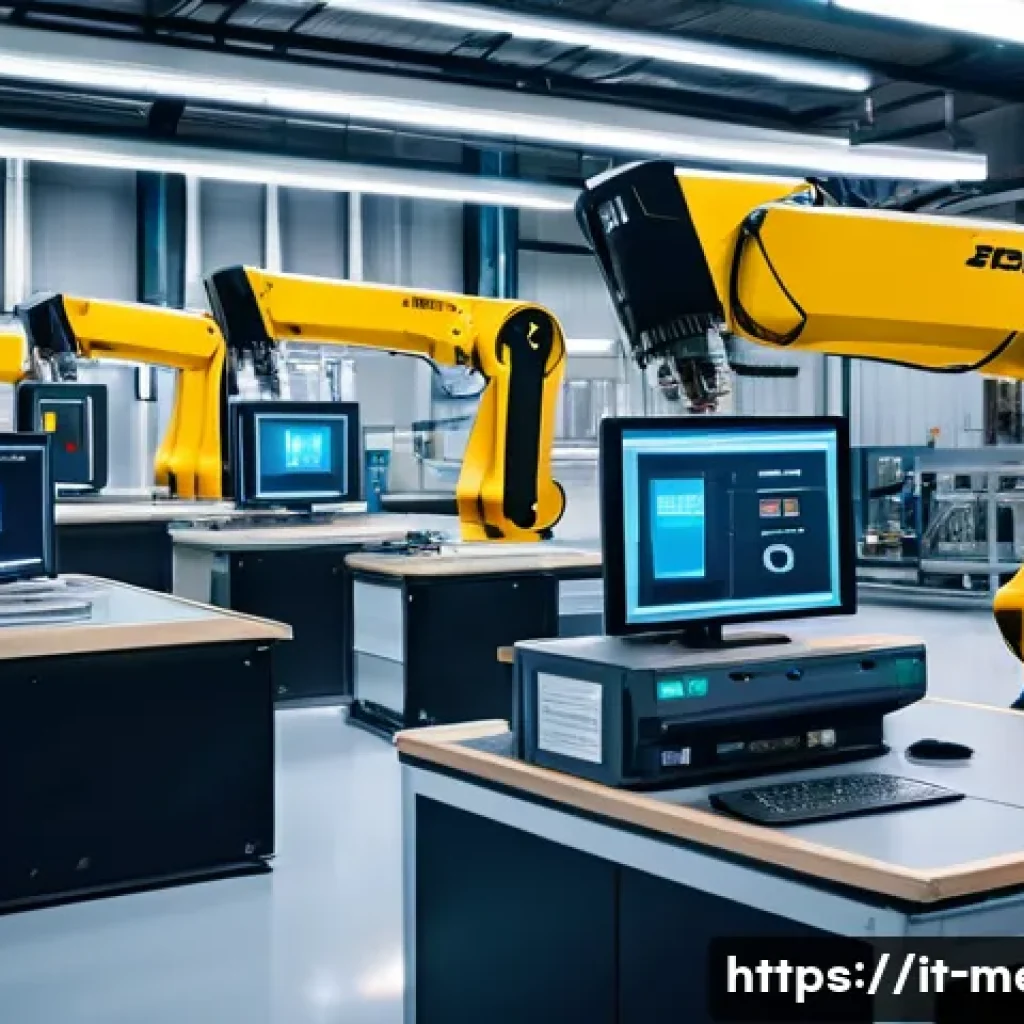 비철금속 산업의 전망 - A modern industrial factory interior showcasing advanced non-ferrous metal production with robotic a...