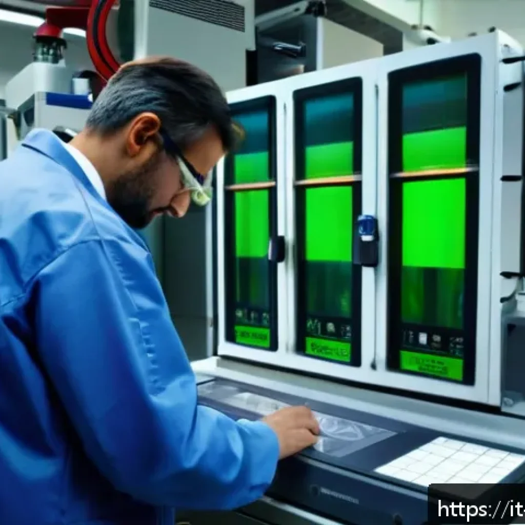 금속소재 시험법 실무 - A highly detailed industrial laboratory scene showing a tensile test machine in operation, gripping ...